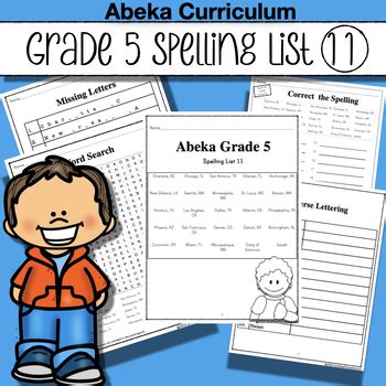 Abeka Spelling Vocabulary Poetry Th Ed List American Cities