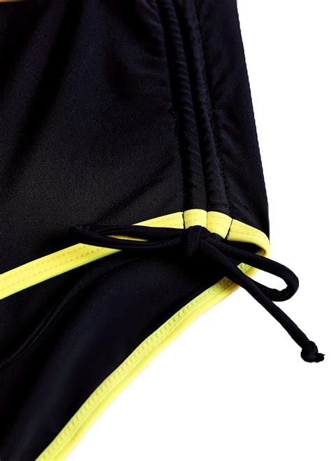 Contrast Binding High Waisted Black Bikini Set Modlily USD