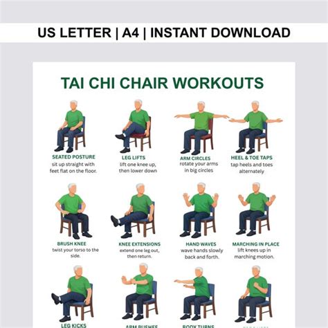 Tai Chi Printables For Seniors Etsy