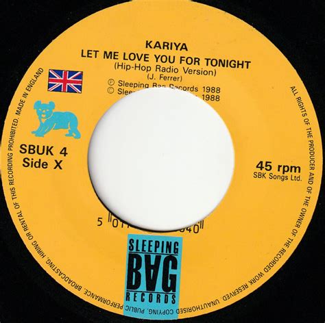 Kariya Let Me Love You For Tonight Large Centre Hole Vinyl