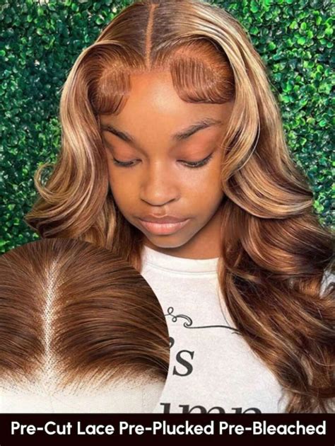 Unice Hair Bye Bye Knots Pre Bleached Knots X Lace Wig Tl Brown Blonde Highlight D Body