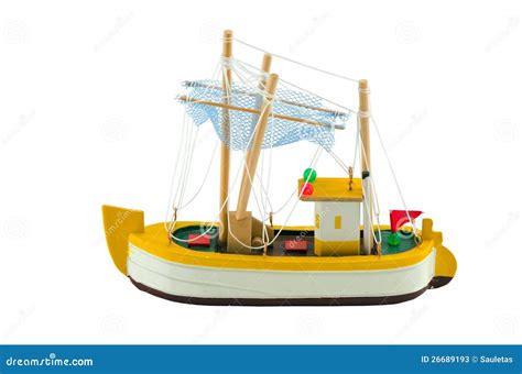 Wooden Boat Ship Model Isolated On White Stock Image Image Of