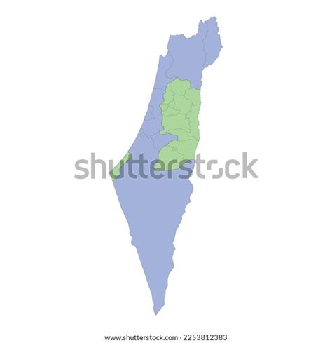 High Quality Political Map Israel Palestine Stock Vector (Royalty Free ...