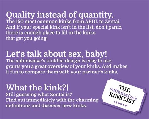 The Submissives Kinklist Know Your Kinks Share Them With Your Partner