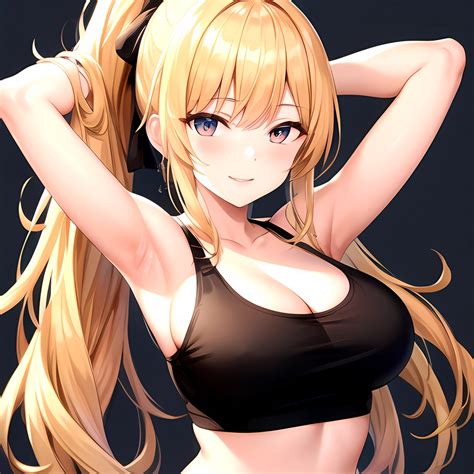 Beatrix Amerhauser Girl Armpits Arms Behind Head Bare Shoulders Blonde Hair Breasts Cleavage