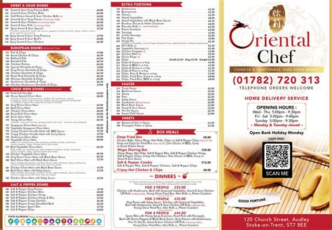 Menu Oriental Chef Audley