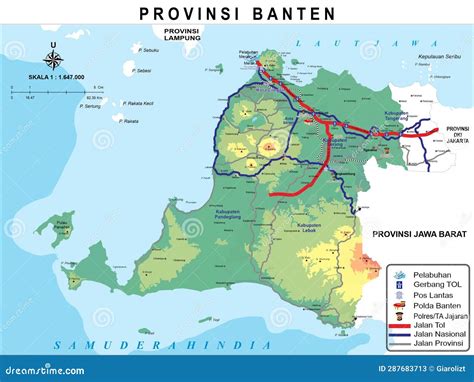 Map Of Banten Province Can Be Edited In Corel Draw Stock Vector