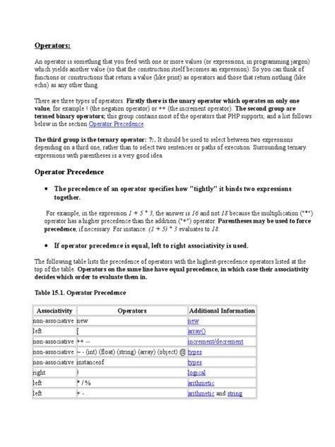 operators operator precedence  division mathematics bit