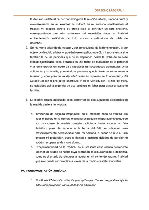 Demanda Medida Cautelar De Amparo PDF