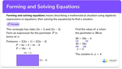 Forming And Solving Equations Using The Perimeter Of Shapes Worksheet