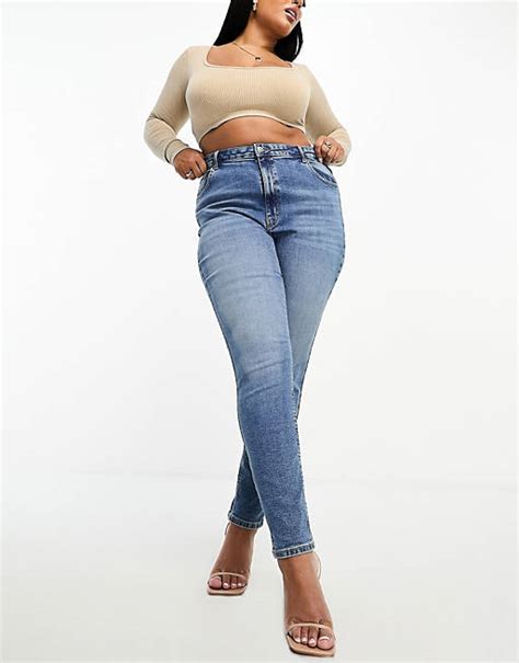 Asos Design Curve Ultimate Skinny Jean In Blue Asos