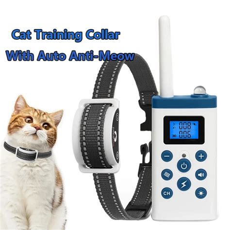 Cat Training Collar With Auto Anti Meow Cat Shock Collar With Remote