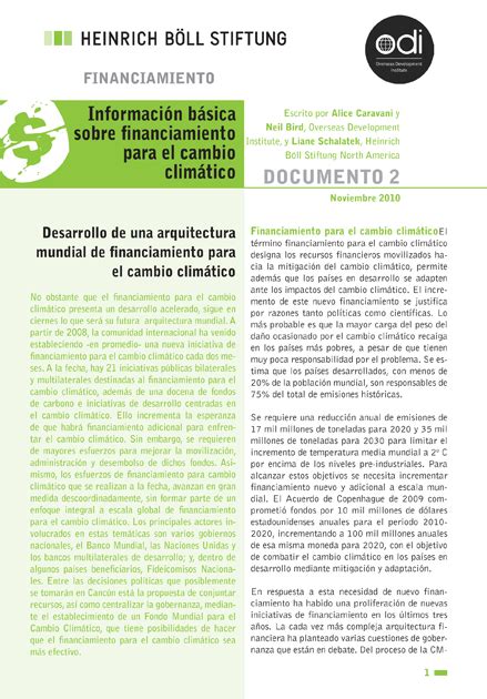 Información básica sobre financiamiento para el cambio climático