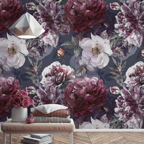 Black And Pink Peony Wallpaper