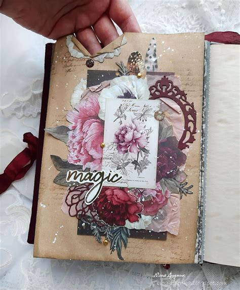 Блог Лисёнка: Бордовый цветочный блокнот.