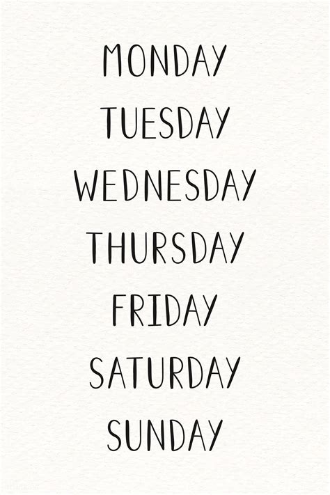 Weekdays Typography Collection Vector Premium Image By Rawpixel