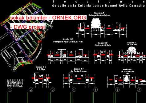 sokak bölümler dwg projesi Autocad Projeler