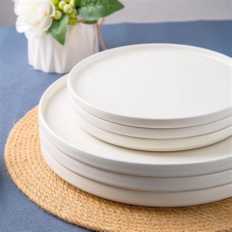 AmorArc Ceramic Dinner Salad Plates Set Of 6 8 0 Inch Reactive Matte