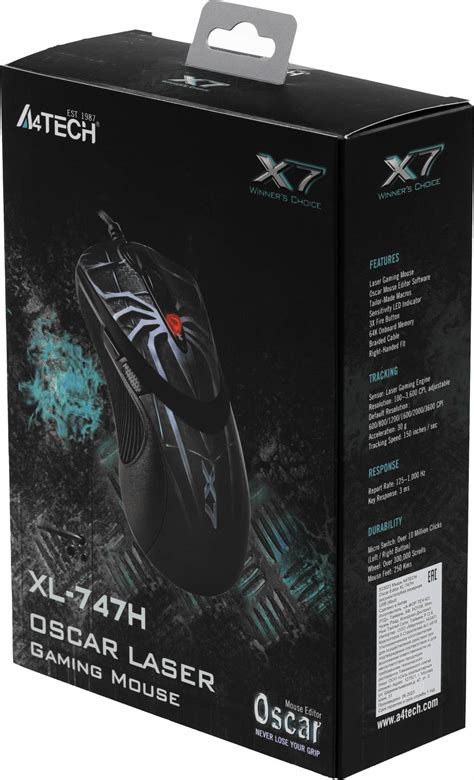 Мышь A4Tech Oscar Editor XL-747H, рисунок/голубой (xl-747h (blue spider ...
