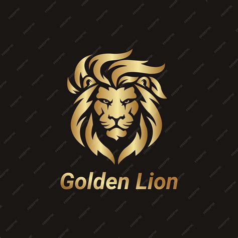 Premium Vector Golden Lion Logo With Black Background