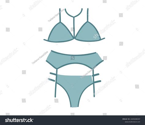 Blue Lingerie Set Bra Panties Garter Stock Vector Royalty Free Shutterstock