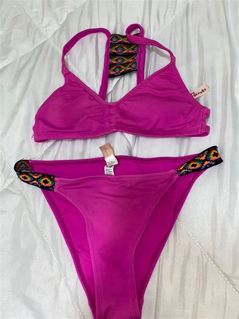 Neon Pink Bikini Set Women S Fashion Swimwear Bikinis Swimsuits On Carousell