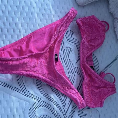 TRIANGL Hot Pink Bikini Set Depop