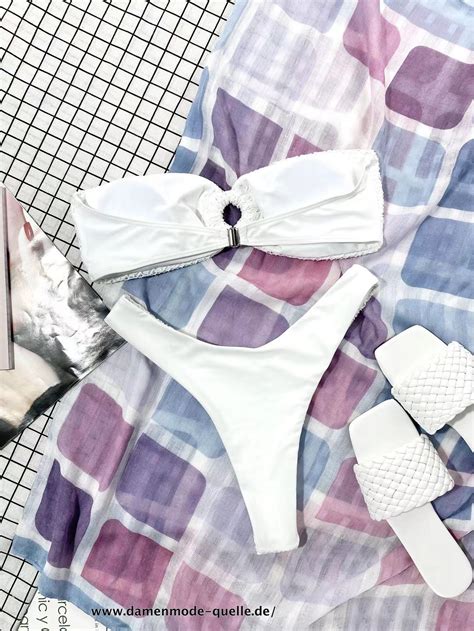 Bikinis Und Badeanz Ge Sexy Bikini Set Damen Bademode Set In Wei Damenmode G Nstig