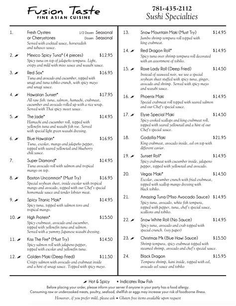 Sushi thai wycliff rd menu offers the best fusion in town 22