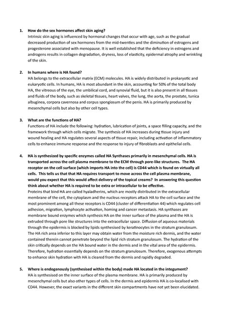 Research Assignment How Do The Sex Hormones Affect Skin Aging Intrinsic Skin Aging Is