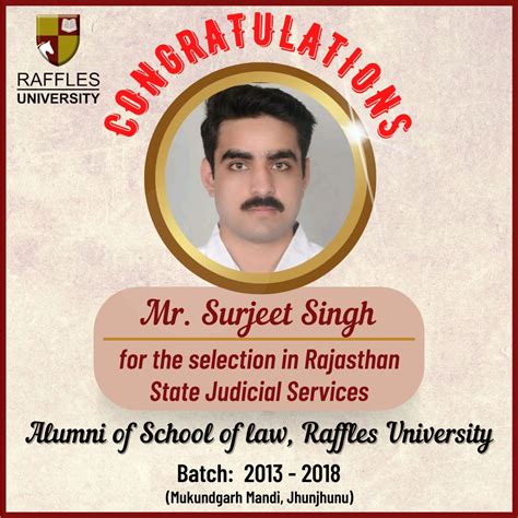 Raffles University On Linkedin Mr Surjeet Singh Of Mukundgarh Mandi