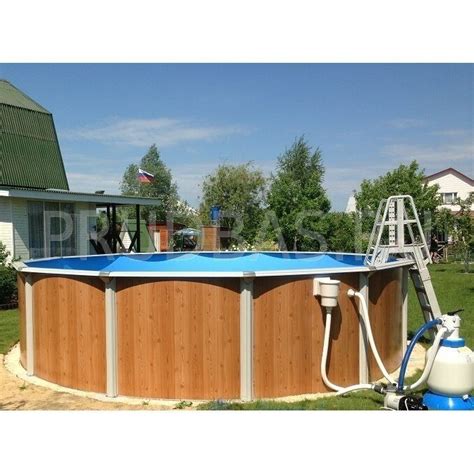 Бассейн Эсприт Биг круг 4,6х1,35 м. Каркас бассейна, пленка голубая ...