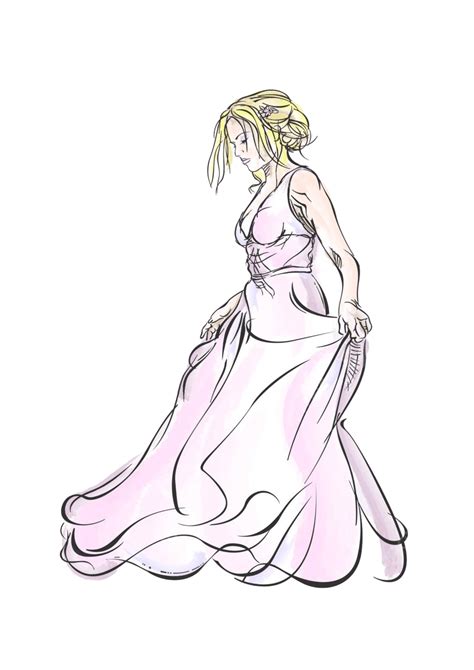 Walking Bride Watercolor Drawing Bride Illustration Dress Vector, Bride