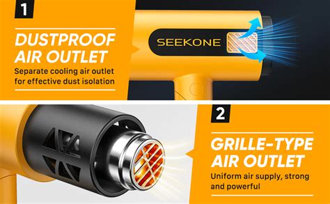 Seekone Foldable Heat Gun With Dual Temperature Settings Fast Heating Hot Air Gun