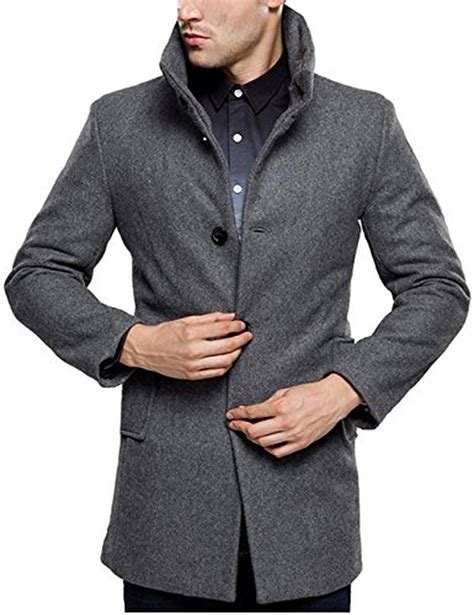 Sslr Mens British Single Breasted Slim Wool Coat Jacket X Small Grey Brought To You By