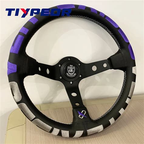 Vertex Roxo Microfibra Couro Volante Do Carro Deep Dish Drift Volante