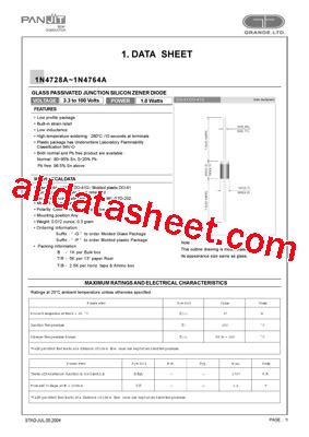 1N4742A Datasheet(PDF) - Pan Jit International Inc.