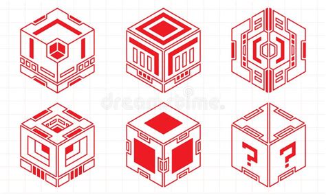 Red Hexagon Geometric Shape Outline Vector Design Stock Vector