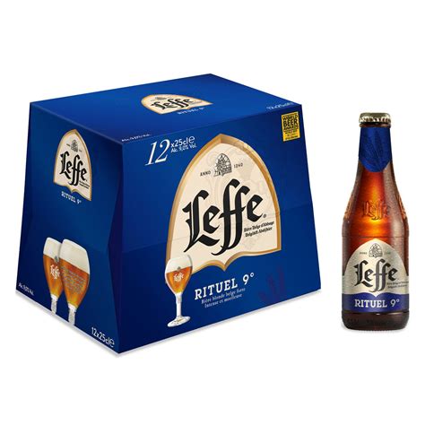 Bière rituel 9 LEFFE le pack de 12 bouteilles de 25cL à Prix Carrefour Beer Person Blonde