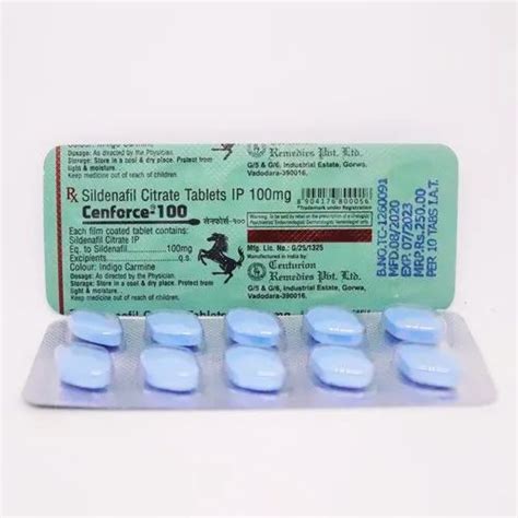 Cenforce 100mg Tablet Sildenafil Citrate Ip 100 Packaging Size