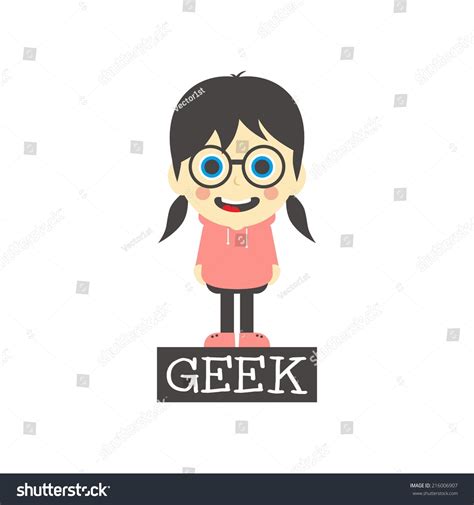 Geek Girl Cartoon Stock Vector (Royalty Free) 216006907