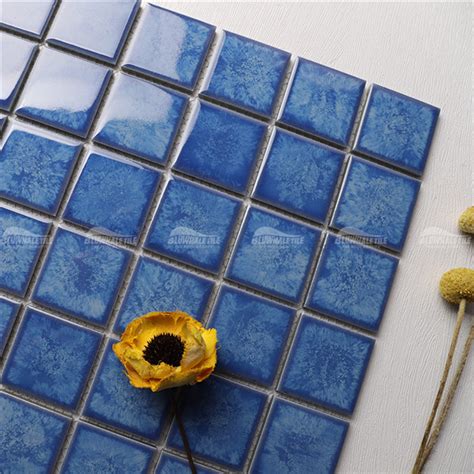 48x48mm Square Glossy Crystal Glazed Porcelain Mixed Blue Best Tiles