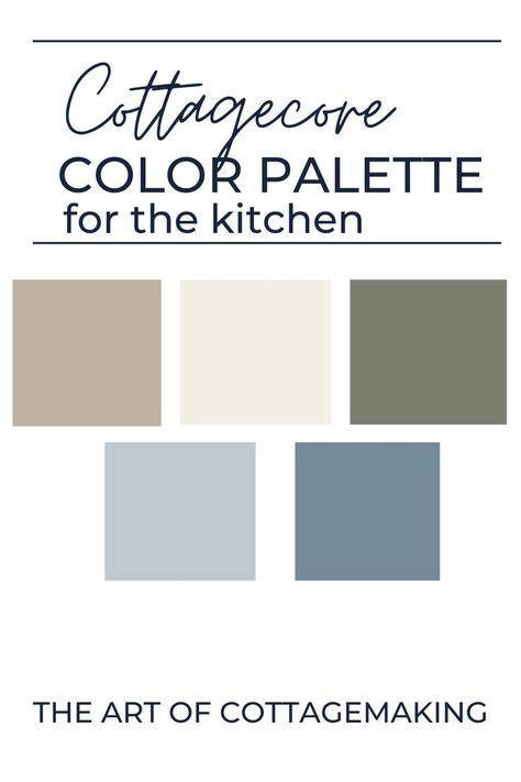 Cottage colors are shown in a palette for kitchen inspiration. Kitchen