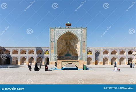 West Iwan Of The Courtyard Of Jameh Or Jame Mosque Also Atig Or Friday