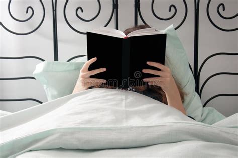 reading  bed stock image image  smiling bedroom
