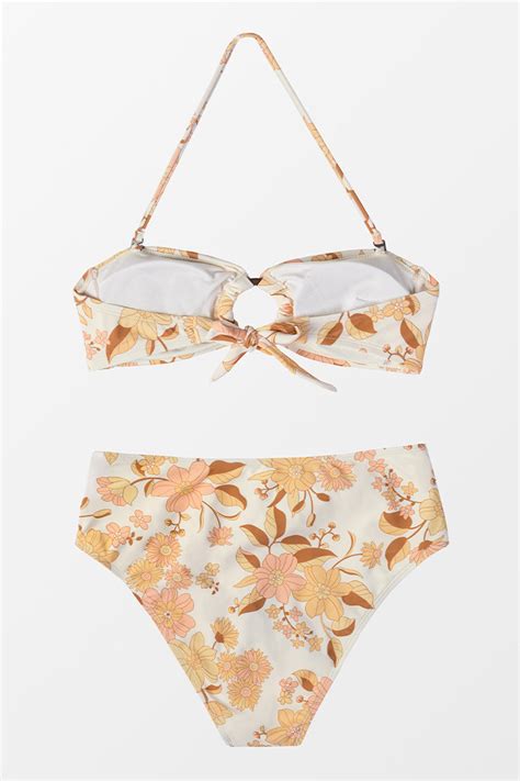 Cassie Floral O Ring Halter Bikini