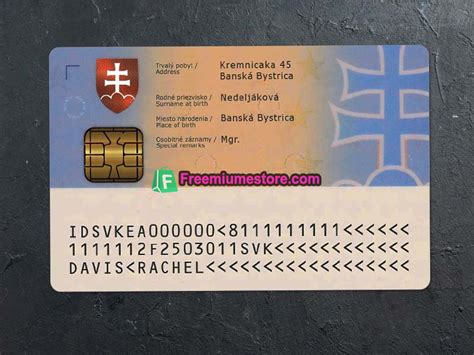 Slovakia Id Card Psd Template Freemiumestore