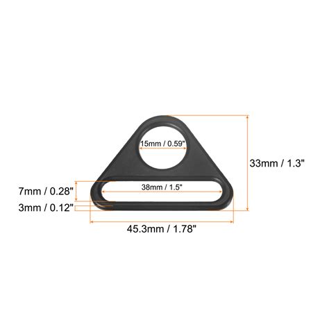 Uxcell 15 Adjuster Triangle With Bar Swivel Clip D Dee Ring Buckle 6pcs Black Harfington