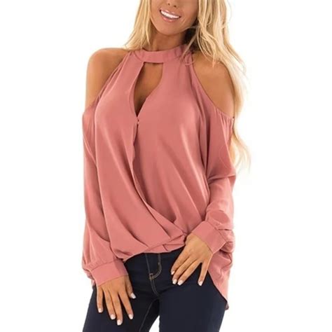 Dames Blouses Lange Mouwen 2019 Women Chiffon Tops Sexy Off Shoulder