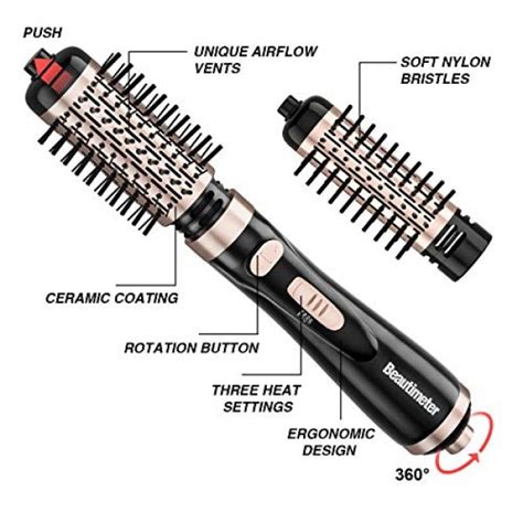 Beautimeter Hair Dryer Brush In Round Hot Air Spin Brush
